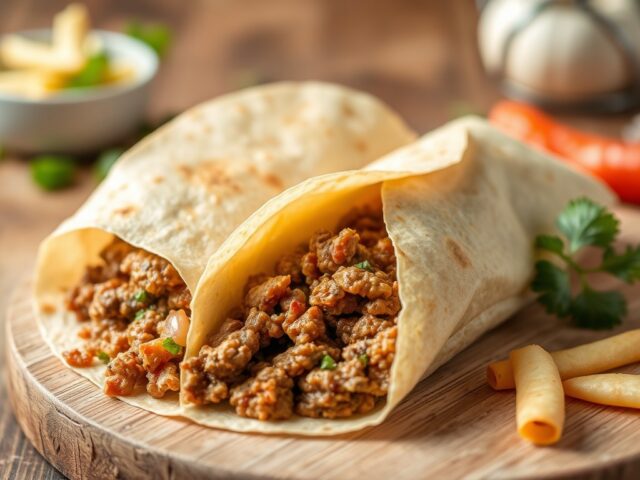 Wraps met gehakt — AI-gegenereerde illustratie