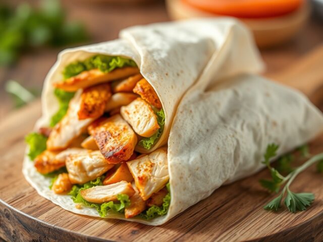 Wraps met gerookte kip — AI-gegenereerde illustratie
