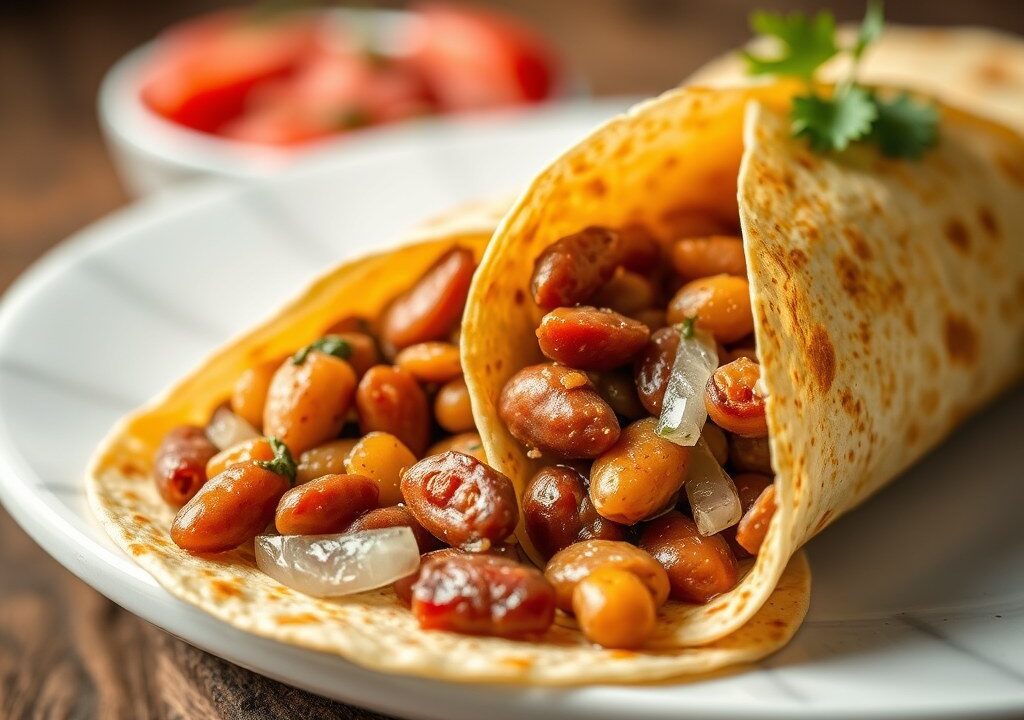 Wraps met rookworst, AI-gegenereerde illustratie