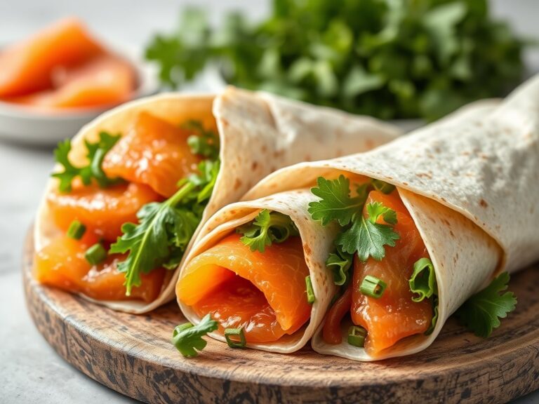 Wraps met zalm en kruidenkaas (koud)