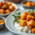 Yamfufu met zoete aardappelen