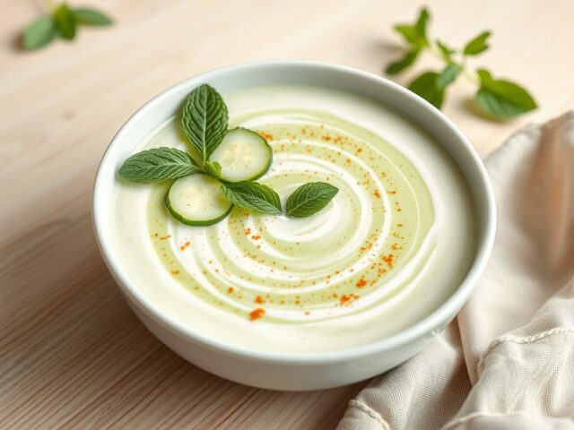 Yoghurt-komkommersoep met munt