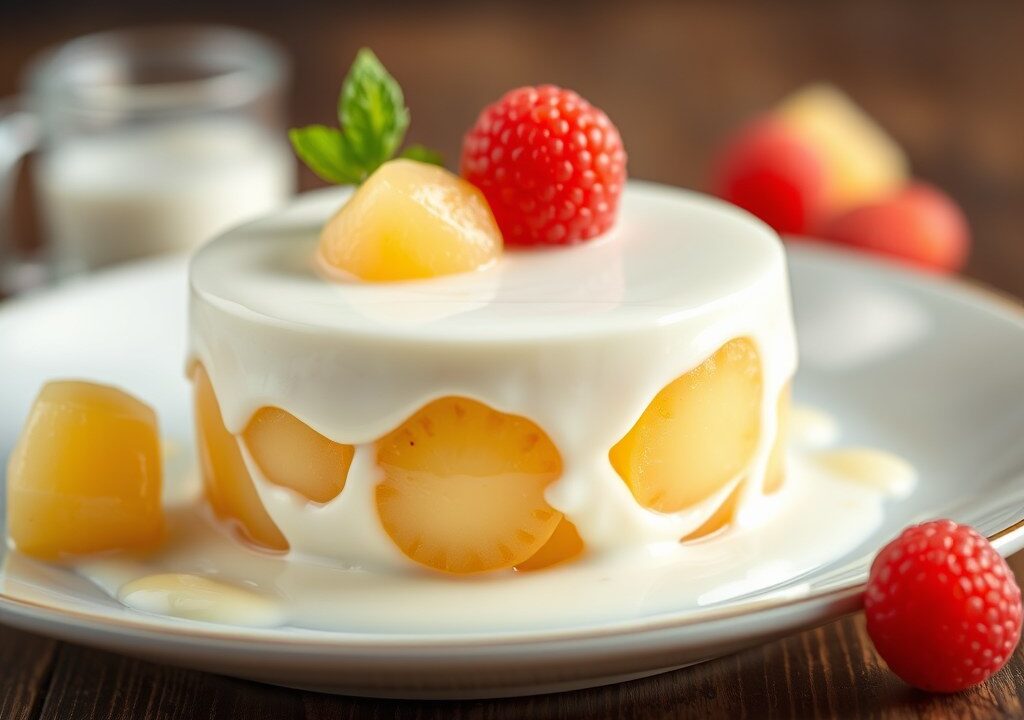 Yoghurt-meloen coupe, AI-gegenereerde illustratie