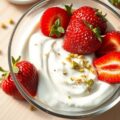 Yoghurt met aardbeien en kardemom