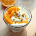 Yoghurt met sinaasappel en pistaches