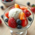 Yoghurtijs met zomerfruit