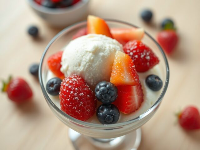 Yoghurtijs met zomerfruit