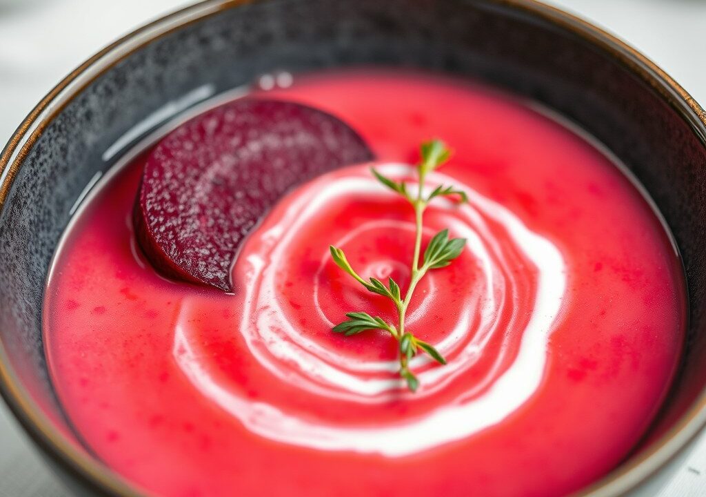 Yoghurtsoep met Venkel en Biet — AI-gegenereerde illustratie