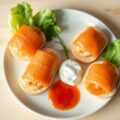 Zalm aan de rol met rivierkreeft