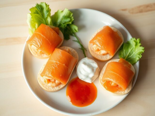 Zalm aan de rol met rivierkreeft