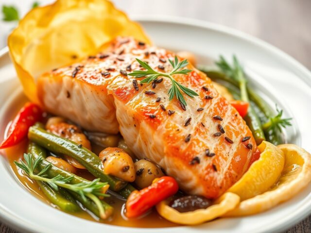 Zalm en groenten in papillot