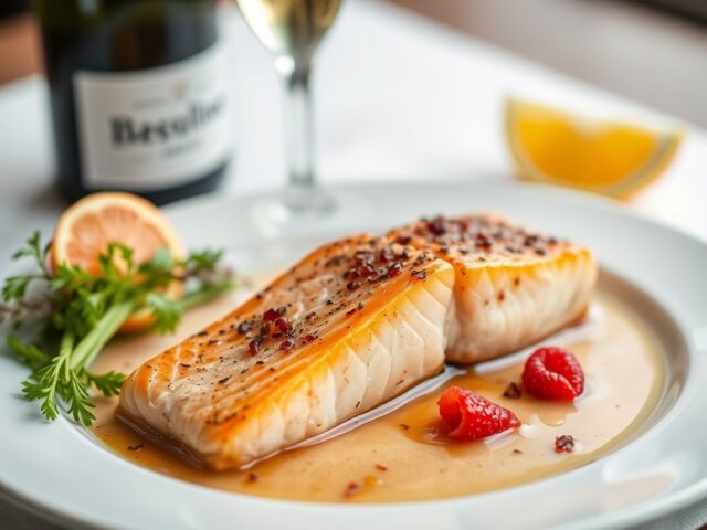Zalm in champagne gegaard met een (zie opm)