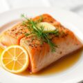 Zalm in eigen vocht gestoomd