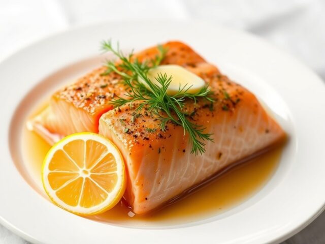 Zalm in eigen vocht gestoomd