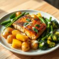 Zalm met basilicum en krieltjes