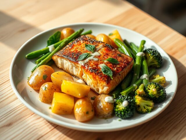 Zalm met basilicum en krieltjes