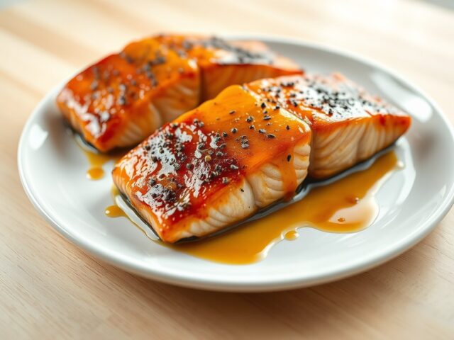 Zalm met een Ahorn Siroop Dressing
