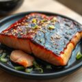 Zalm met een Glazuur van Ketjap-Sesam-Maple