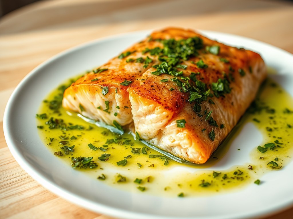 Zalm met Tuinkruiden-Vinaigrette, AI-gegenereerde illustratie