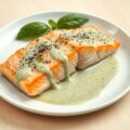 Zalm met verse basilicumsaus
