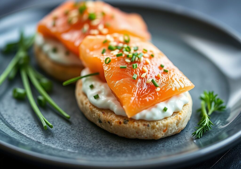 Zalm op bladerdeeg, AI-gegenereerde illustratie