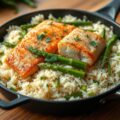 Zalm-Rijst-Asperges uit één Pan