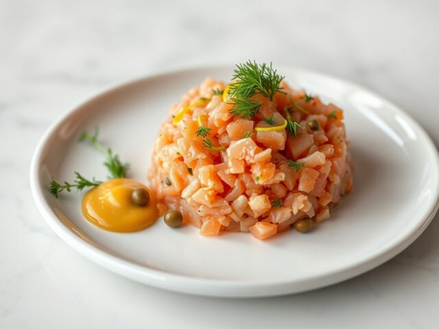 Zalm Tartaar Fumé met Mosterd