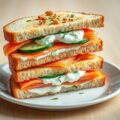 Zalm-tzatziki clubsandwich