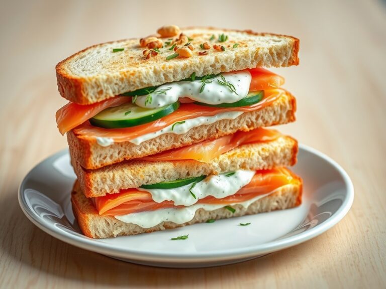 Zalm-tzatziki clubsandwich