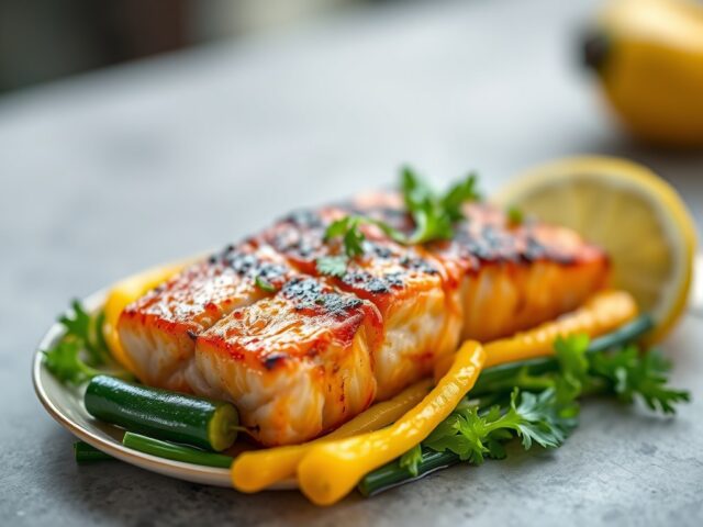 Zalm van de grill — AI-gegenereerde illustratie