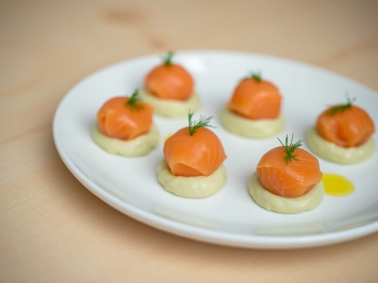 Zalmbonbons met artisjokmousse