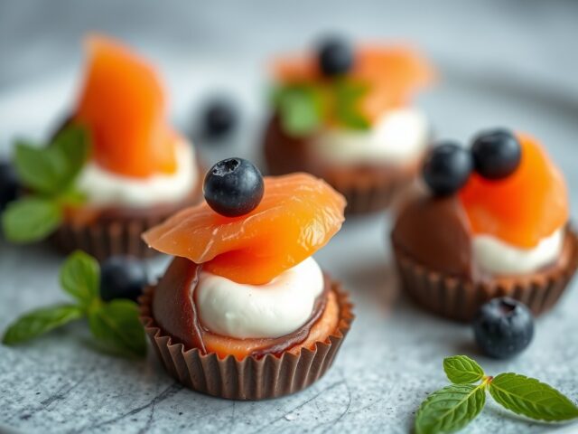 Zalmbonbons met mascarponevruchtenvulling