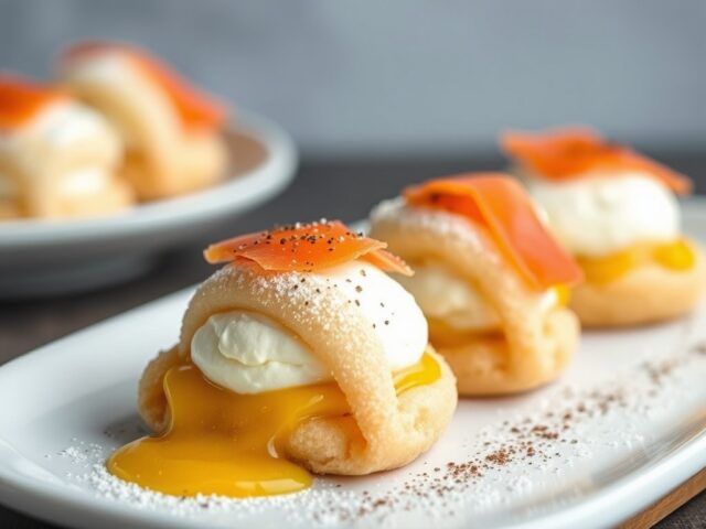 Zalmbonbons met mascarponevruchtenvulling
