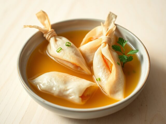 Zalmbuideltjes bij een bouillon