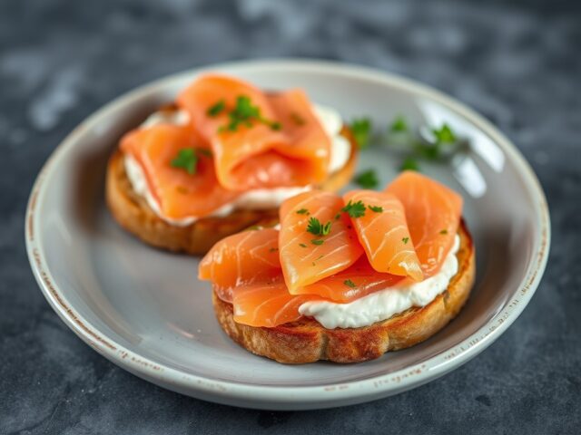 Zalmcreme op toastjes