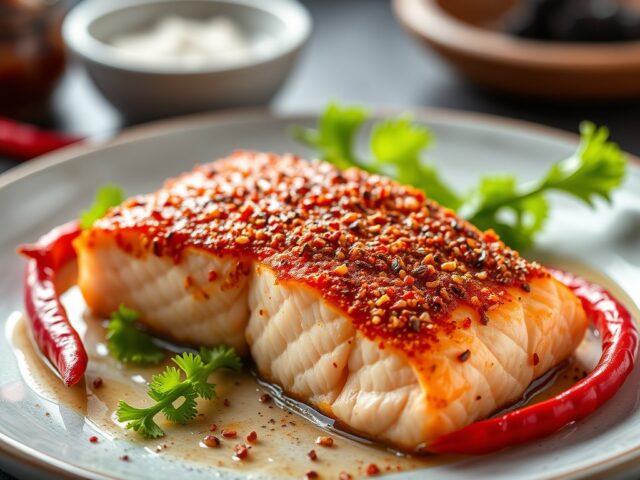 Zalmfilet met rode peper korst