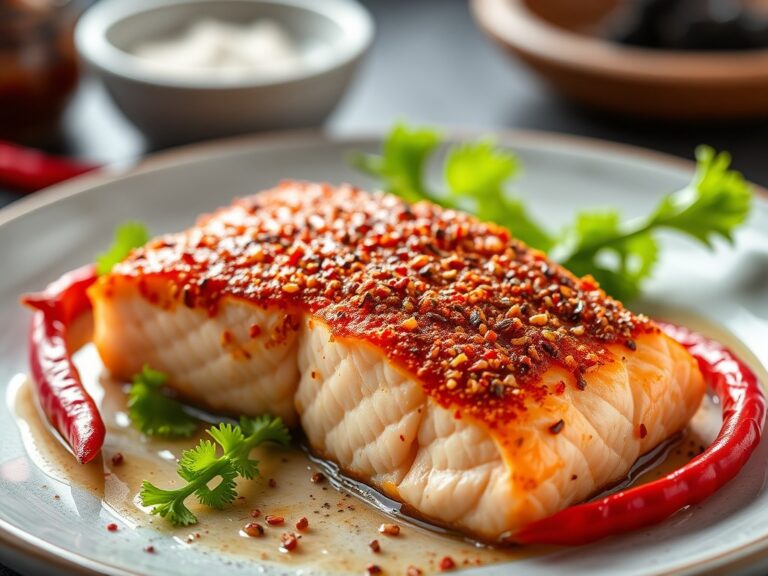 Zalmfilet met rode peper korst
