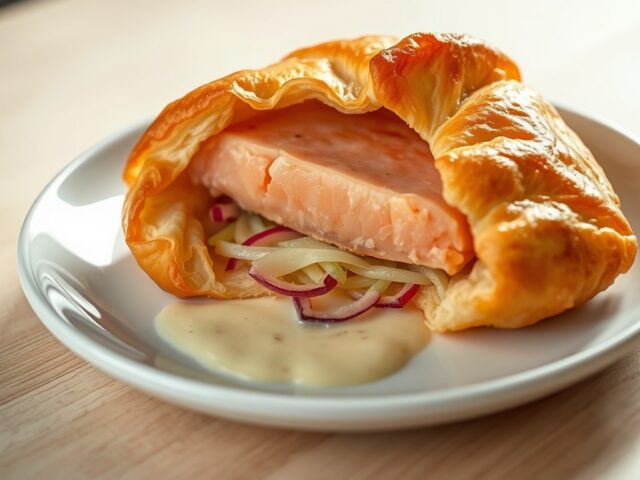 Zalmfilet op bladerdeeg
