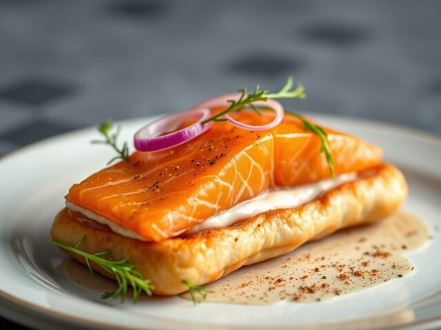 Zalmfilet op bladerdeeg
