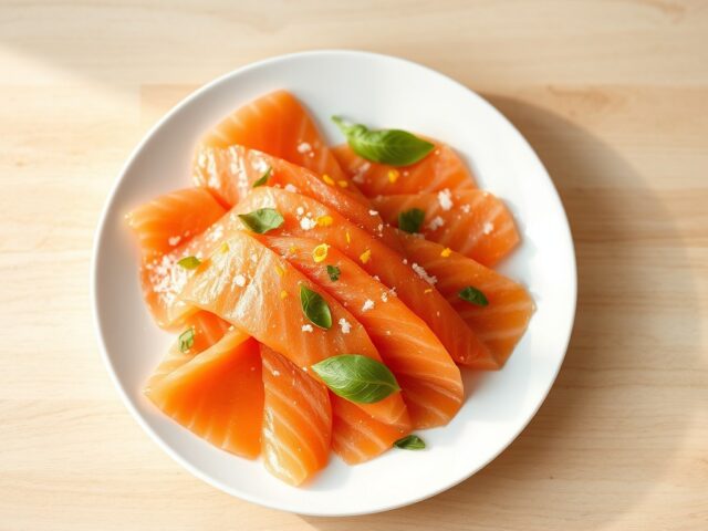 Zalmfilet (rauw) met citrusdressing
