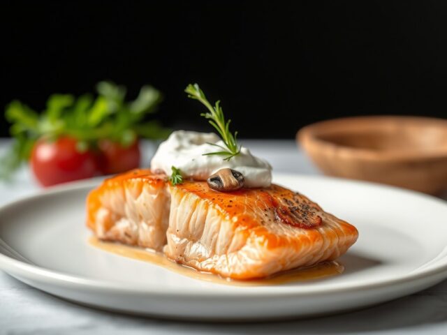 Zalmfilets met oesterzwammen