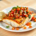 Zalmforelfilets met verse warme tomatensalsa