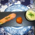 Zalmrolletjes met (kruiden)roomkaas en asperges
