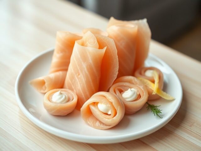 Zalmrolletjes met mierikswortel