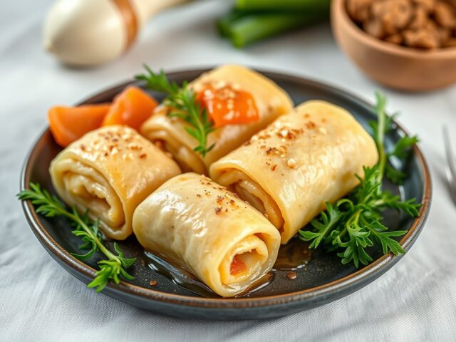 Zalmrolletjes met Prei — AI-gegenereerde illustratie