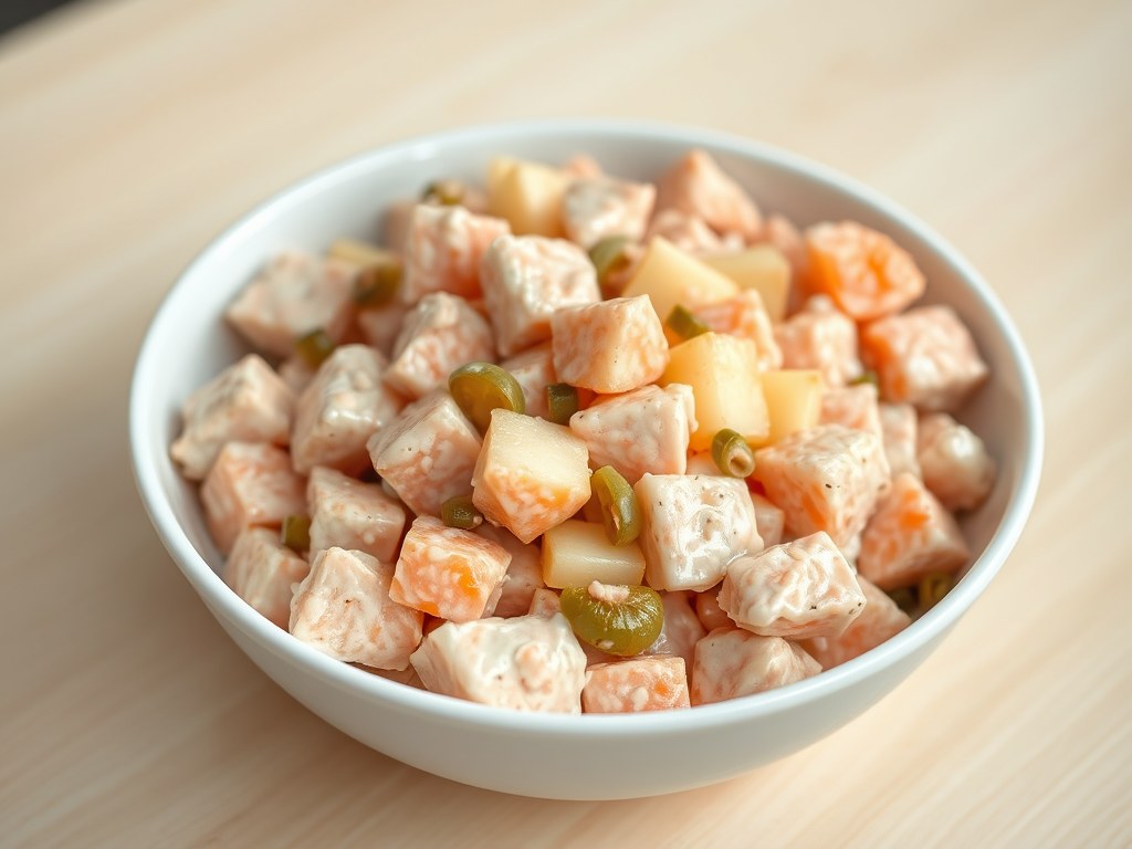 Zalmsalade, AI-gegenereerde illustratie