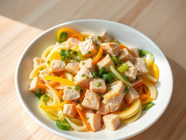 Zalmsalade met vinaigrettesaus