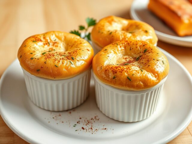 Zalmsoufflés met kruiden