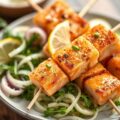 Zalmspiesjes met venkelsalade
