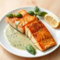 Zalmsteaks met verse basilicumsaus